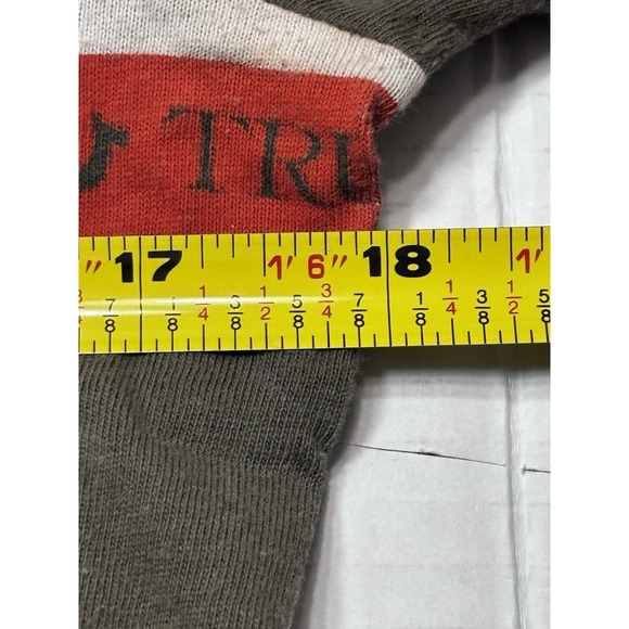 True Religion Youth Large Stripe Logo T Shirt Olive Green Graphic Tee Kids - Picture 4 of 5
